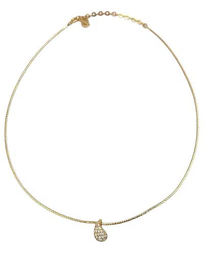 Dior Teardrop Rhinestone Necklace (authentic Pre-loved) In Gold