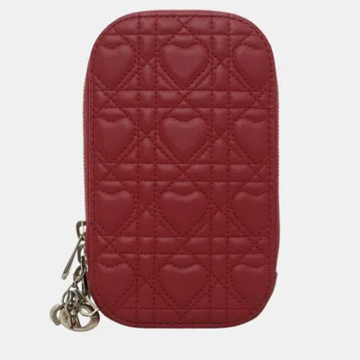 Pre-owned Dior Tech Phone Holder In Red