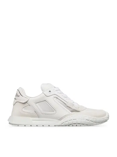 Dior Tech Sneaker In Calfskin And Suede In White