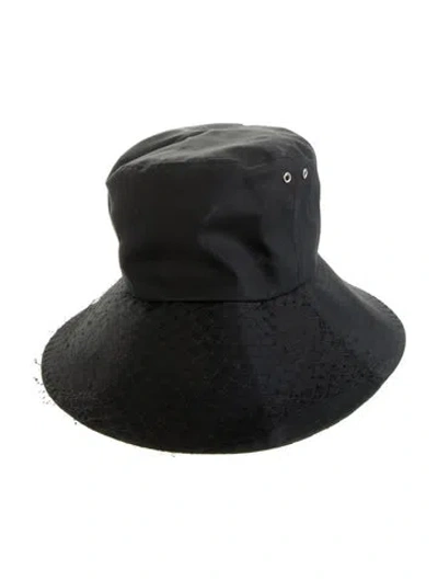 Pre-owned Dior Teddy Bucket Hat W/veil In Black