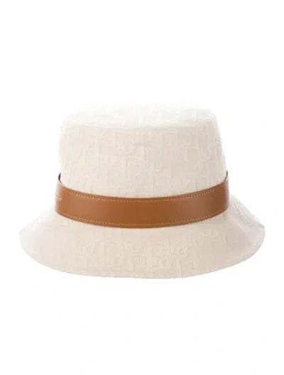 Pre-owned Dior Teddy D Small Brim Bucket Hat In Neutrals