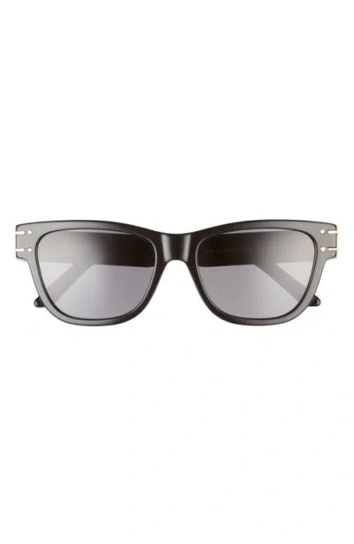 Dior The Signature S6u 54mm Rectangle Sunglasses In Black