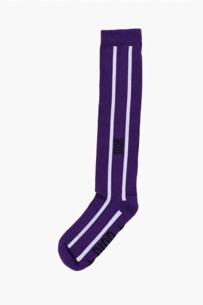 Dior The Next Era By Marinella Bettineschi Cotton Blend Socks Wit In Purple