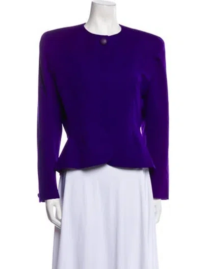 Pre-owned Dior The Suit Virgin Wool Evening Jacket In Purple