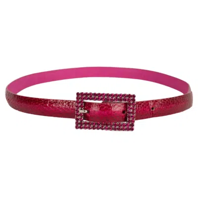 Pre-owned Dior Thin Pink Snake Leather Belt