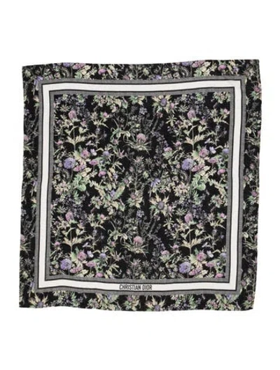 Pre-owned Dior Thistle Issimo Pattern Scarf In Black