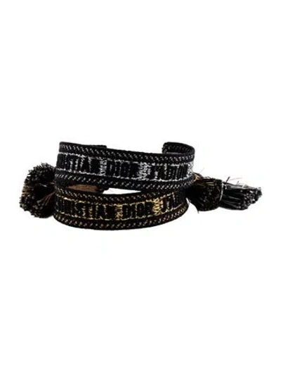 Pre-owned Dior Thread & Cotton Bangle Bracelet Set, 8.5" In Multicolor