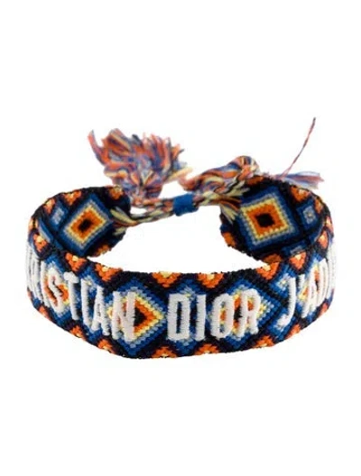 Pre-owned Dior Thread & Cotton J'a Friendship Bracelet, 9" In Multi