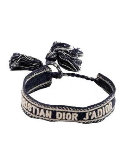 Pre-owned Dior Thread & Cotton J'a Friendship Wrap Bracelet In Multi