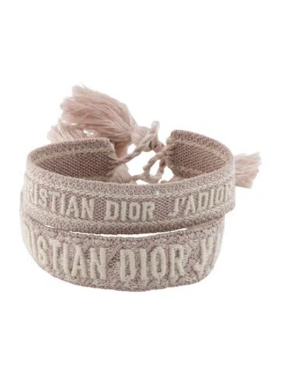 Pre-owned Dior Thread J'a Friendship Bracelet Set In Pink