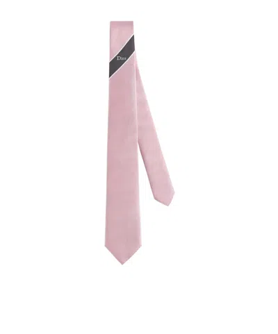 Dior Tie With Stripe In Pink