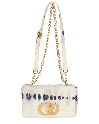 Dior Tie-dye Denim Cannage Small Caro (authentic Pre-loved) In White