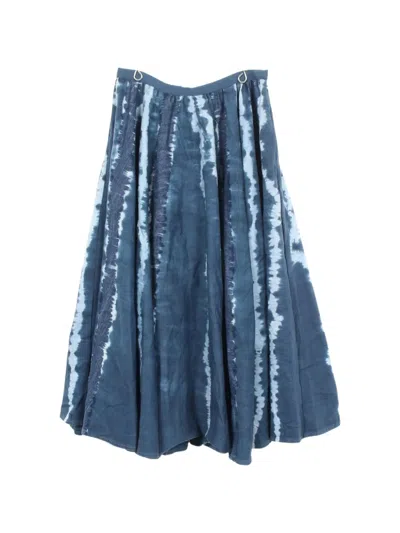 Pre-owned Dior Tie-dye Midi Skirt In Blue