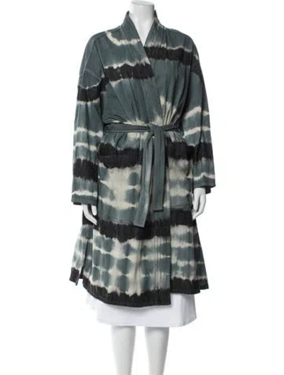 Pre-owned Dior Tie-dye Print Coat In Blue