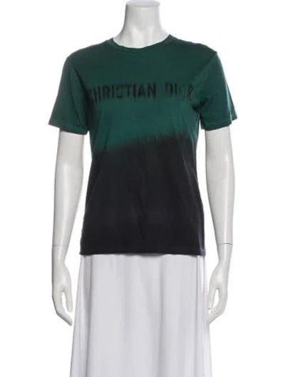 Pre-owned Dior Tie-dye Print Crew Neck T-shirt In Green