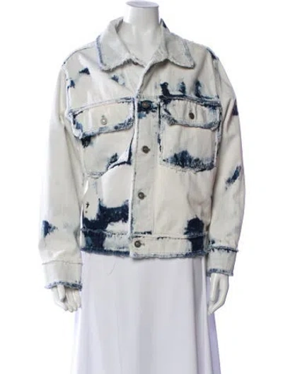 Pre-owned Dior Tie-dye Print Denim Jacket In Multi