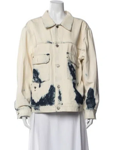 Pre-owned Dior Tie-dye Print Denim Jacket In Neutral