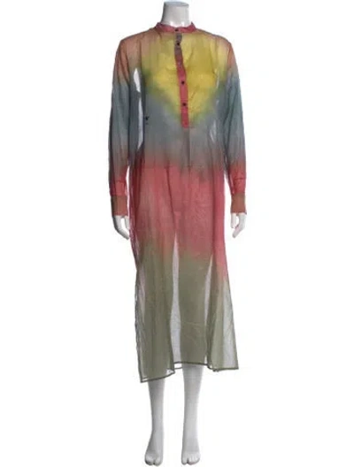 Pre-owned Dior Tie-dye Print Long Dress In Multi