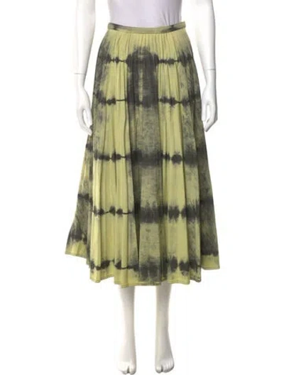 Pre-owned Dior Tie-dye Print Midi Length Skirt In Green