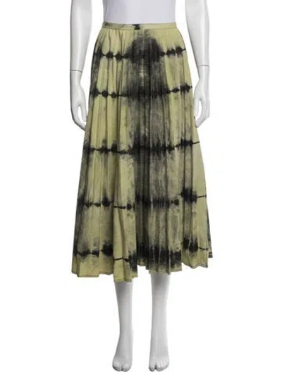 Pre-owned Dior Tie-dye Print Midi Length Skirt In Green
