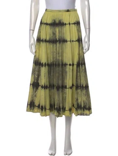 Pre-owned Dior Tie-dye Print Midi Length Skirt In Yellow