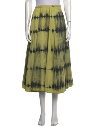 Pre-owned Dior Tie-dye Print Midi Length Skirt In Yellow