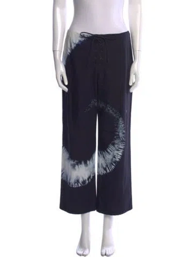 Pre-owned Dior Tie-dye Print Wide Leg Pants In Blue