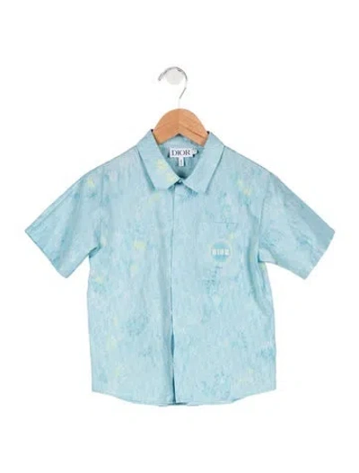 Pre-owned Dior Babies' Toddler Boys' Issimo Short Sleeve Button-up In Blue