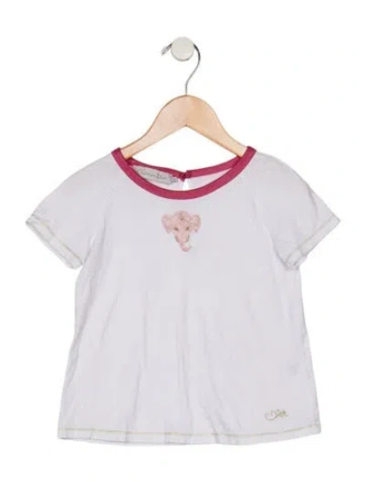 Pre-owned Dior Babies' Toddler Girls Branded Embroidered Top In White