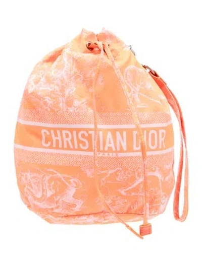 Pre-owned Dior Toile De Jouy Backpack In Orange