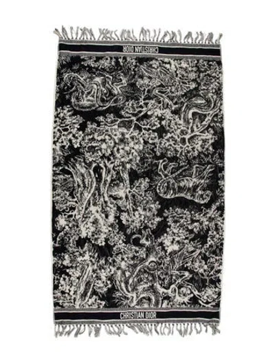 Pre-owned Dior Toile De Jouy Beach Towel In Black