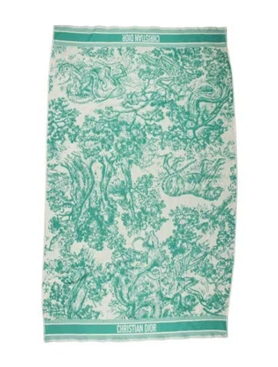 Pre-owned Dior Toile De Jouy Beach Towel In Green