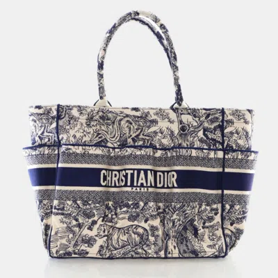 Pre-owned Dior Toile De Jouy Catherine Tote In Blue