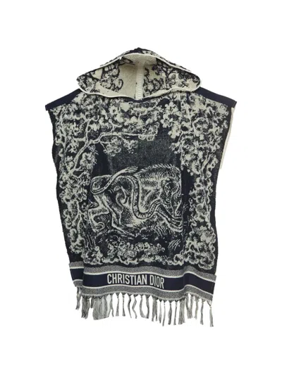 Pre-owned Dior Toile De Jouy Poncho In Blue