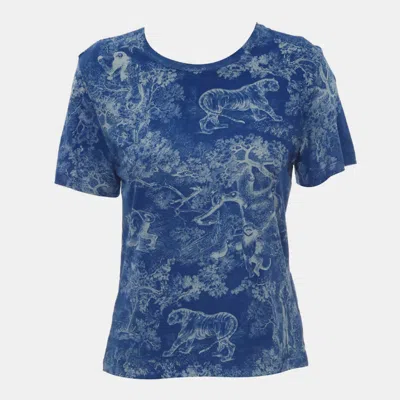 Pre-owned Dior Toile De Jouy Printed T-shirt In Blue