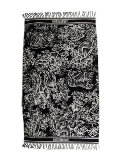 Pre-owned Dior Toile De Jouy Reverse Beach Towel In Blue