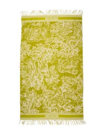 Pre-owned Dior Toile De Jouy Reverse Beach Towel In Green