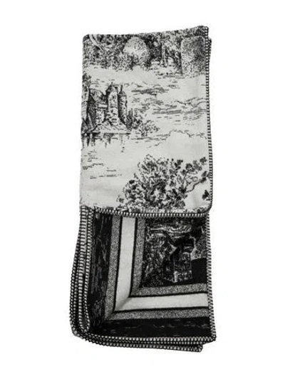 Pre-owned Dior Toile De Jouy Scotland Throw Blanket In Multi