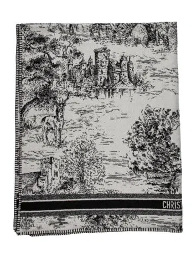 Pre-owned Dior Toile De Jouy Scotland Throw Blanket In Multicolor