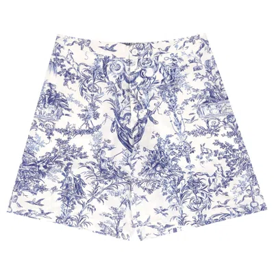 Pre-owned Dior Toile De Jouy Silk Shorts In Gray