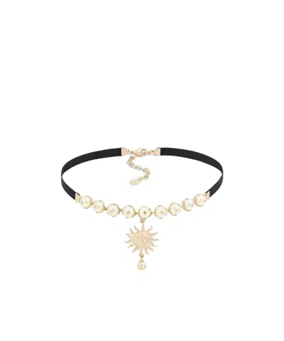 Dior Toile De Jouy Soleil Neckchain In Yellow