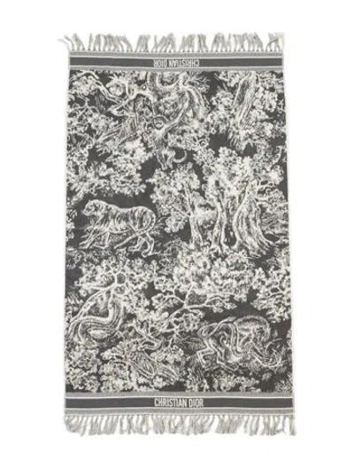 Pre-owned Dior Toile De Juoy Beach Towel In Gray