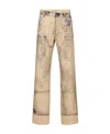 Dior Tooling Effect Printed Jeans In Nude