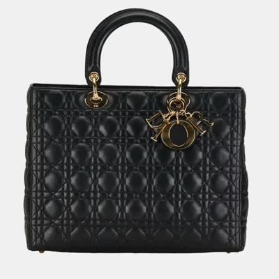 Pre-owned Dior Top Handle Bags In Black