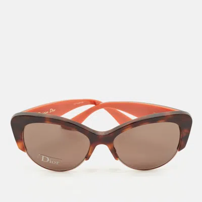 Pre-owned Dior Tortoise Brown Envol1 Butterfly Sunglasses