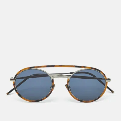 Pre-owned Dior Tortoise Brown/black Epza9 Synthesis01 Round Sunglasses