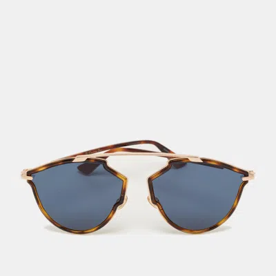 Pre-owned Dior Tortoise Brown/black Qumku Sorealrise Aviator Sunglasses