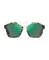 Dior Tortoise Turtle Square Sunglasses In Green