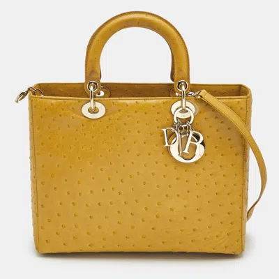 Pre-owned Dior Tote In Yellow