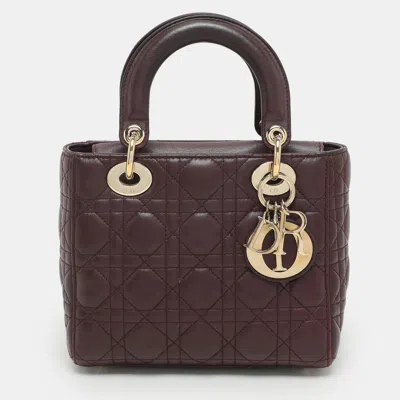Pre-owned Dior Tote In Burgundy